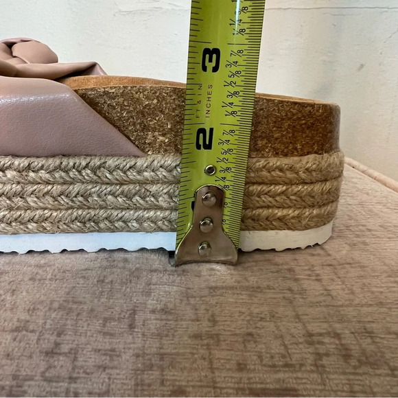 ASOS DESIGN Wide Fit Teegan Knotted Flatform Sandals in Beige Slip On Shoes Sz 8 - Picture 8 of 9